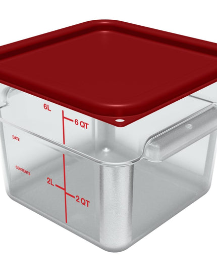 Nắp Carlisle Cho Hộp Đựng Thực Phẩm Vuông 6-7.6 lít - Polyethylene, Đỏ (1197105)