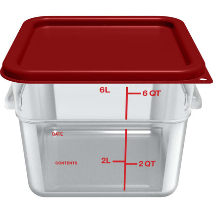 Nắp Carlisle Cho Hộp Đựng Thực Phẩm Vuông 6-7.6 lít - Polyethylene, Đỏ (1197105)
