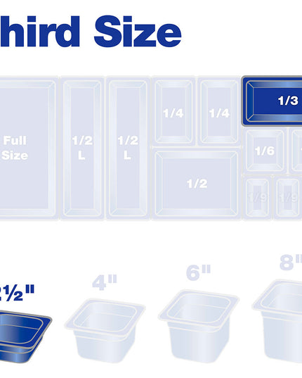 Khay Đựng Thực Phẩm Carlisle 3086003 Kích Thước 1/3 Sâu 6.35 cm Chịu Nhiệt Cao Xếp Chồng
