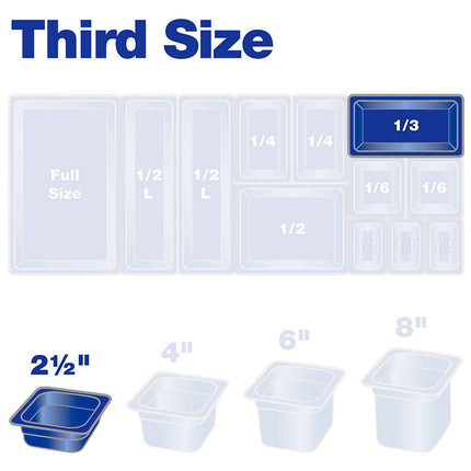Khay Đựng Thực Phẩm Carlisle 3086003 Kích Thước 1/3 Sâu 6.35 cm Chịu Nhiệt Cao Xếp Chồng
