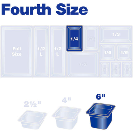 Khay Đựng Thực Phẩm Carlisle 3088213 Kích Thước 1/4 Sâu 15.24 cm Chịu Nhiệt Cao Xếp Chồng