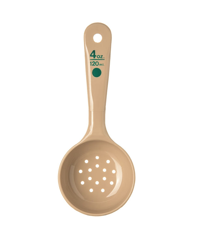 Thìa Chia Phần Có Lỗ Carlisle 432906 118 ml Tay Cầm Ngắn Polycarbonate Màu Be