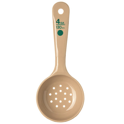 Thìa Chia Phần Có Lỗ Carlisle 432906 118 ml Tay Cầm Ngắn Polycarbonate Màu Be