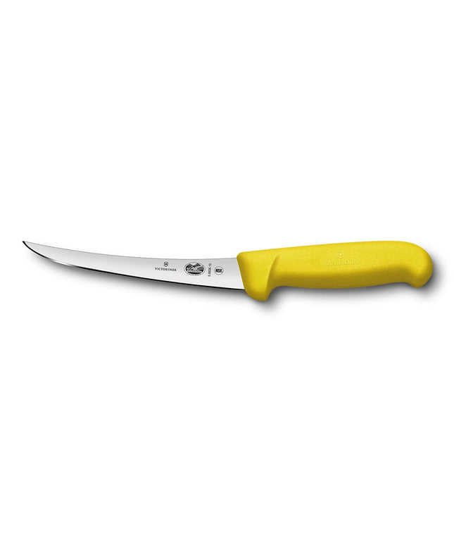 Dao Rọc Xương Cong Bán Cứng Victorinox 5.6608.15 Lưỡi 15.2 cm Cán Fibrox® Pro Màu Vàng