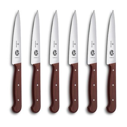 Bộ 6 Dao Steak Victorinox 5.2030.12-X4 Lưỡi Răng Cưa Cán Gỗ Hồng