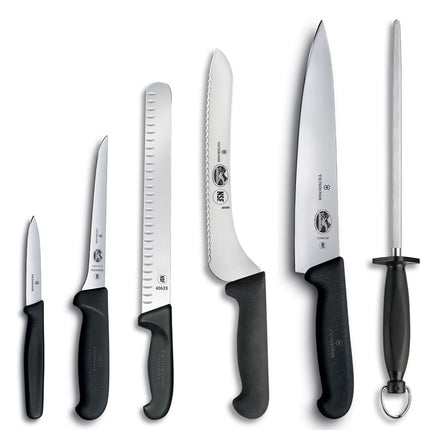 Bộ Dao Nhà Bếp Fibrox Victorinox 7.4012-X11 7 Món (6) Dao Hộp Đựng