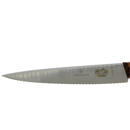 Dao Đa Năng/Rau Củ Răng Cưa Victorinox 5.2030.12-X3 Lưỡi 4 3/10.2 cm, Tay Cầm Gỗ Hồng Mộc