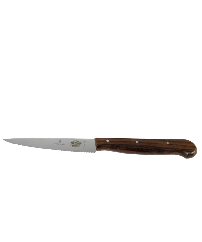 Dao Đa Năng/Rau Củ Răng Cưa Victorinox 5.2030.12-X3 Lưỡi 4 3/10.2 cm, Tay Cầm Gỗ Hồng Mộc