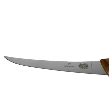 Dao Rọc Thịt Cong Lưỡi Bán Cứng Victorinox 5.6606.15-X1 Lưỡi 15.2 cm Cán Gỗ Hồng Mộc