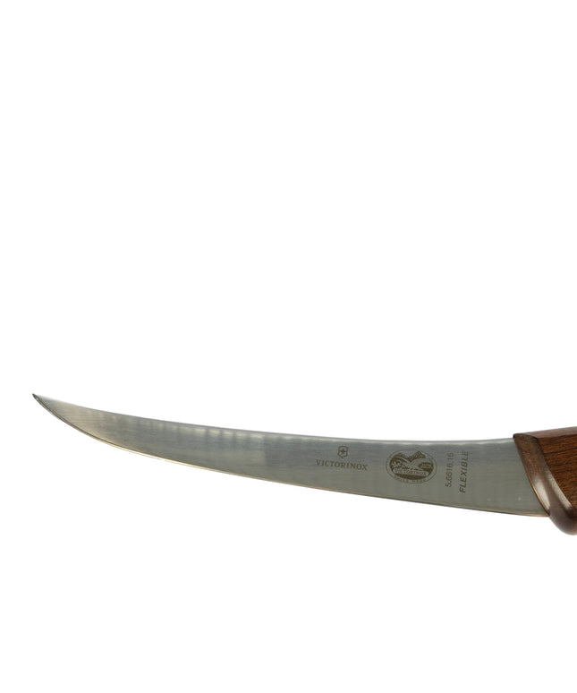 Dao Rọc Xương Cong Mềm Victorinox 5.6616.15-X1 Lưỡi 15 cm Cán Gỗ Hồng Mộc