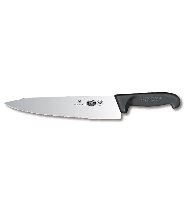 Dao Bếp Trưởng Lưỡi Lượn Sóng Victorinox 5.2033.25-X1 25.4 cm Tay Cầm Fibrox® Nylon Đen