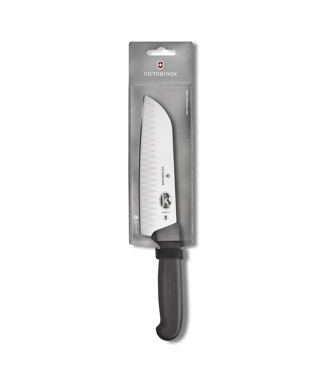 Dao Santoku Granton Victorinox 5.2523.17 17.8 cm Cán Fibrox® Pro Đen Thép Không Gỉ