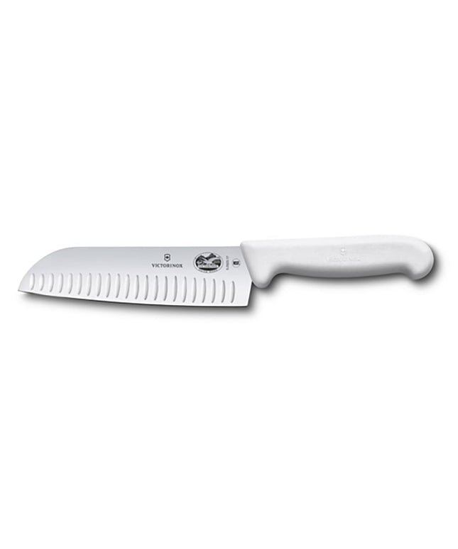 Dao Santoku Victorinox 5.2527.17 17.8 cm Lưỡi Granton Cán Fibrox® Pro Trắng Thép Không Gỉ