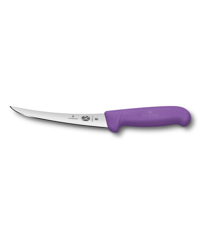 Dao Rọc Thịt Cong Bán Cứng Victorinox 5.6605.15 15.2 cm Cán Fibrox® Pro Màu Tím, Thép Không Gỉ