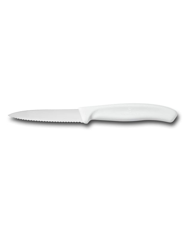 Dao Gọt Lưỡi Lượn Sóng Victorinox 6.7637 8.3 cm Cán Polypropylene Trắng