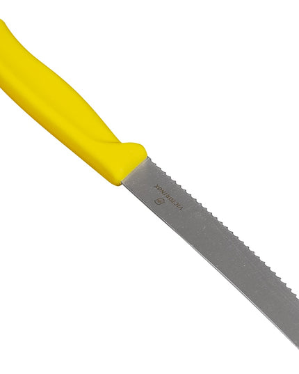 Dao Đa Năng Răng Cưa Victorinox 6.7836.L118 Lưỡi 11.4 cm Cán Polypropylene Vàng