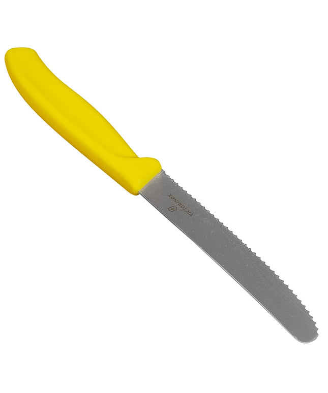 Dao Đa Năng Răng Cưa Victorinox 6.7836.L118 Lưỡi 11.4 cm Cán Polypropylene Vàng