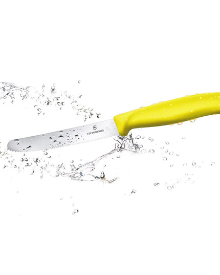 Dao Đa Năng Răng Cưa Victorinox 6.7836.L118 Lưỡi 11.4 cm Cán Polypropylene Vàng