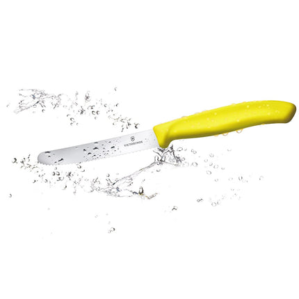 Dao Đa Năng Răng Cưa Victorinox 6.7836.L118 Lưỡi 11.4 cm Cán Polypropylene Vàng