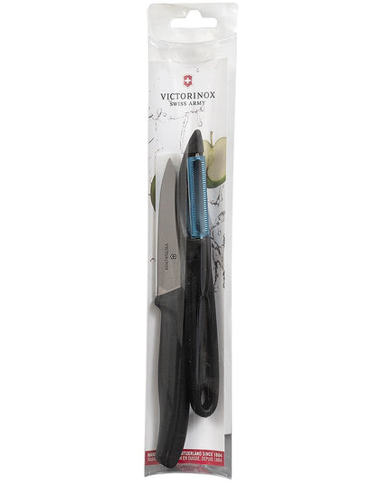 Bộ Dao Gọt Và Dụng Cụ Gọt Vỏ Victorinox 7.6075-X8 Thép Không Gỉ Tay Cầm Đen