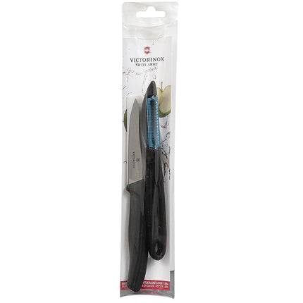 Bộ Dao Gọt Và Dụng Cụ Gọt Vỏ Victorinox 7.6075-X8 Thép Không Gỉ Tay Cầm Đen