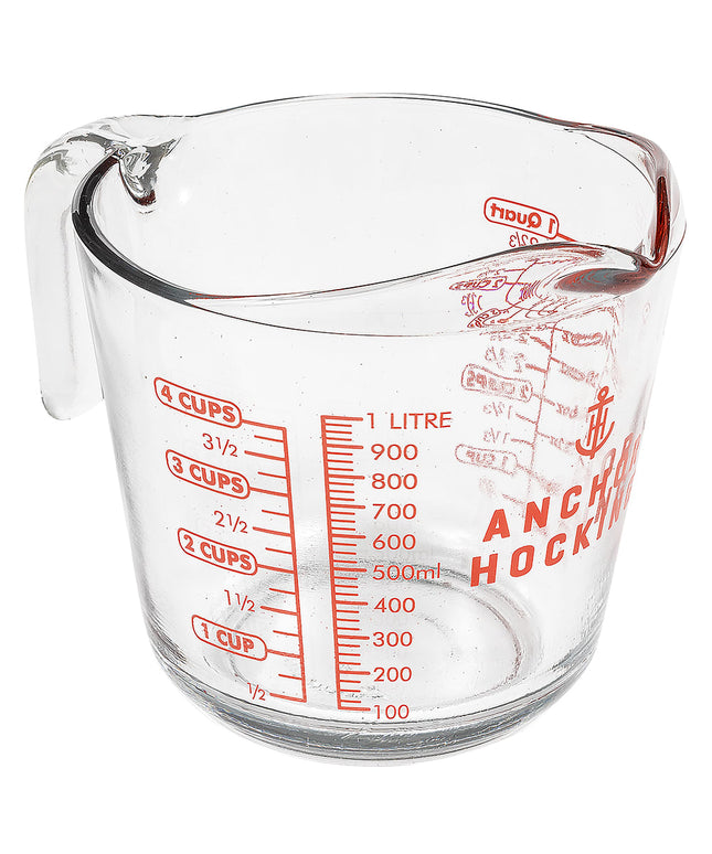 Cốc Đong Anchor Hocking 55178L20 946 ml Tay Cầm Hở Chữ Đỏ