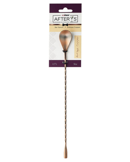 Thìa Bar Winco BABS-12AC 30.5 cm Đầu Giọt Nước, Đồng Cổ Điển