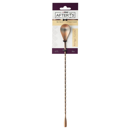 Thìa Bar Winco BABS-12AC 30.5 cm Đầu Giọt Nước, Đồng Cổ Điển