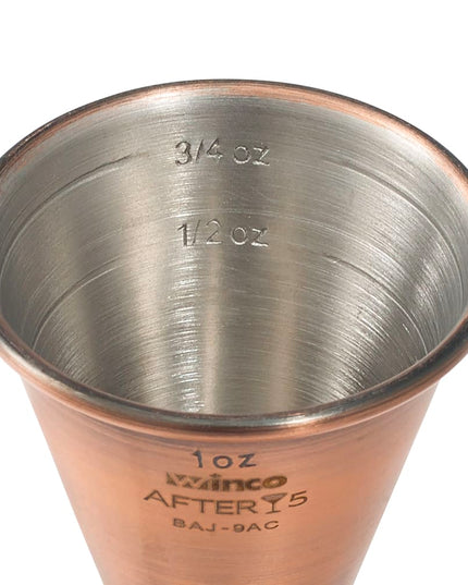 Ly Đong Đôi Winco BAJ-9AC - 30 ml & 60 ml, Thép Không Gỉ, Màu Đồng Cổ