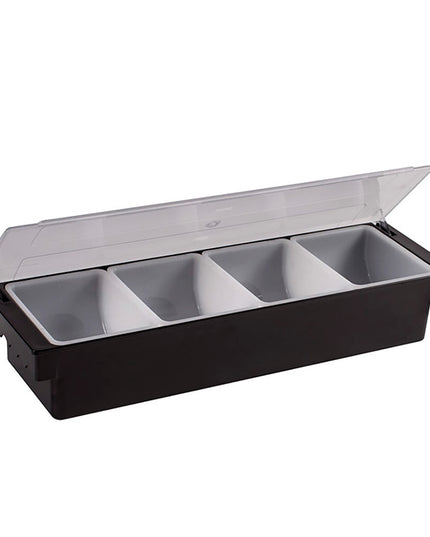 Hộp Đựng Gia Vị Quầy Bar Nhựa Winco CCH-4 4 Ngăn, Đen