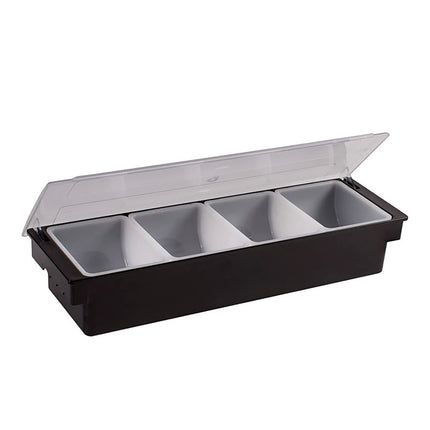 Hộp Đựng Gia Vị Quầy Bar Nhựa Winco CCH-4 4 Ngăn, Đen