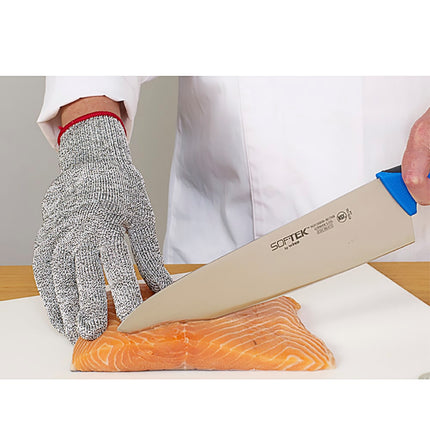 Găng Tay Chống Cắt Winco GCRA-S Cỡ S Chất Liệu Pha Trộn Xám Viền Cổ Tay Đỏ