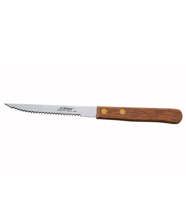 Dao Steak Winco K-35W Economy Lưỡi 10.2cm Cán Gỗ