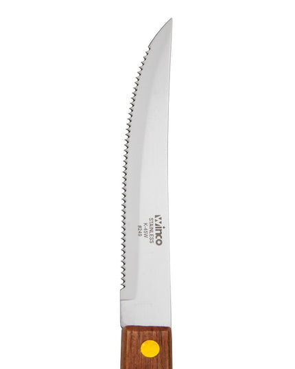 Dao Steak Winco K-45W Lưỡi 11.4cm Cán Gỗ Mũi Nhọn