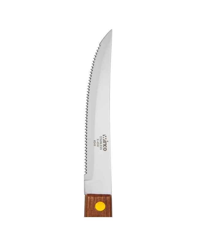 Dao Steak Winco K-45W Lưỡi 11.4cm Cán Gỗ Mũi Nhọn