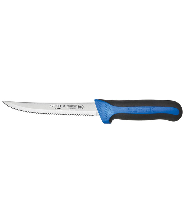 Dao Đa Năng Răng Cưa Winco KSTK-50 14 cm Lưỡi Thép Carbon Cao Cán TPR Đen/Xanh