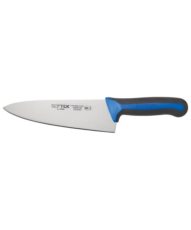 Dao Đầu Bếp Winco KSTK-80 20.3 cm Thép Carbon Cao Tay Cầm TPR Đen/Xanh