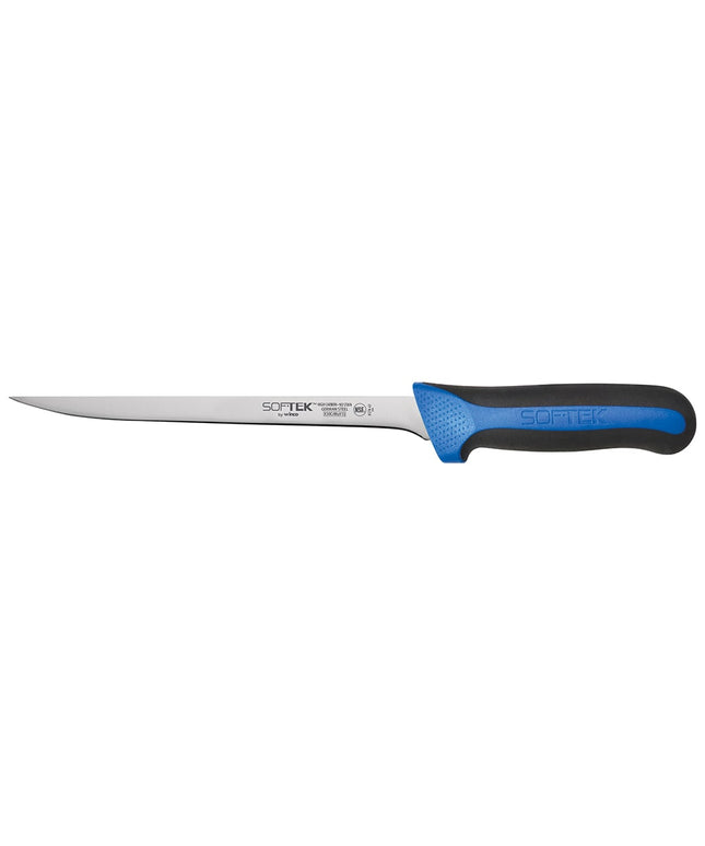 Dao Fillet Dẻo Winco KSTK-82 20.3 cm Lưỡi Thép Carbon Cao Tay Cầm TPR Đen/Xanh