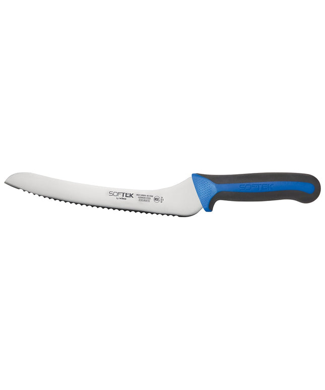 Dao Cắt Bánh Mì Cong Winco KSTK-92 22.9 cm Thép Carbon Cao Tay Cầm TPR Đen/Xanh Dương