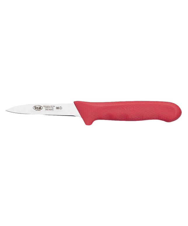 Dao Gọt Winco KWP-30R 8.3 cm Tay Cầm Polypropylene Đỏ, Thép Không Gỉ Carbon Cao