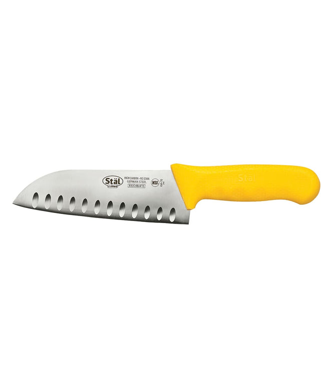 Dao Santoku Winco KWP-70Y 17.8 cm Lưỡi Thép Carbon Cao Cán Nhựa Vàng