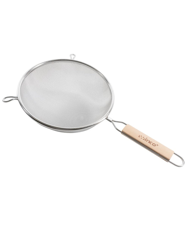 Rây Lọc Tròn Winco MS3A-8S 20.3 cm Lưới Đơn Mịn, Tay Cầm Gỗ Phẳng