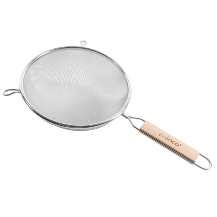 Rây Lọc Tròn Winco MS3A-8S 20.3 cm Lưới Đơn Mịn, Tay Cầm Gỗ Phẳng