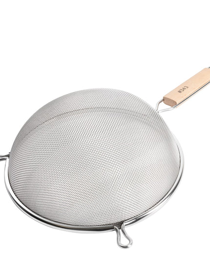 Rây Lọc Tròn Winco MS3A-8S 20.3 cm Lưới Đơn Mịn, Tay Cầm Gỗ Phẳng