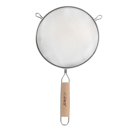 Rây Lọc Tròn Winco MS3A-8S 20.3 cm Lưới Đơn Mịn, Tay Cầm Gỗ Phẳng