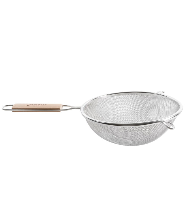 Rây Lọc Tròn Winco MS3A-8S 20.3 cm Lưới Đơn Mịn, Tay Cầm Gỗ Phẳng