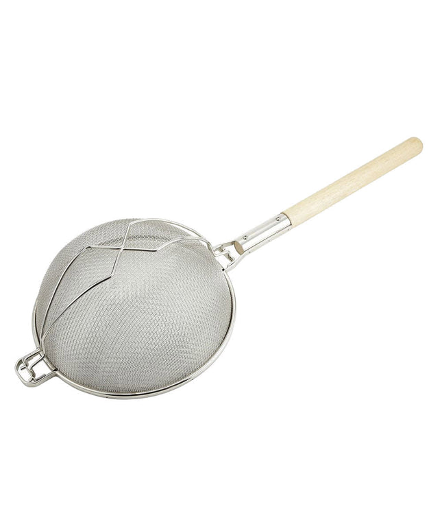 Rây Lọc Tròn Winco MST-14D 35.6 cm Lưới Đôi Mạ Thiếc, Thanh Gia Cố, Tay Cầm Gỗ