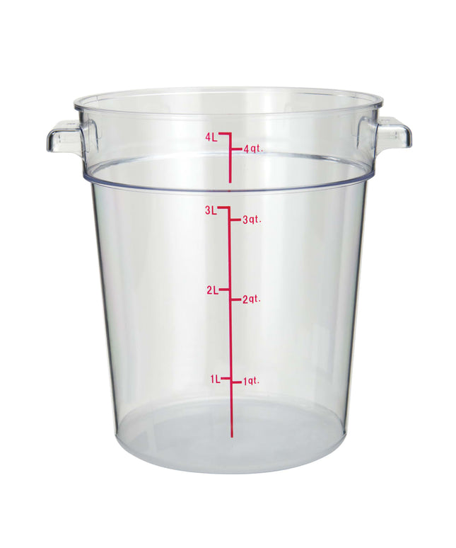 Winco PCRC-4 Hộp Đựng Thực Phẩm Tròn 3.8 lít - Polycarbonate, Trong Suốt