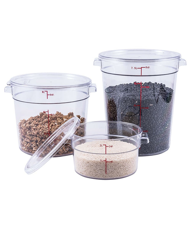 Nắp Tròn Winco PCRC-68C Cho Hộp Đựng 6 & 7.6 lít - Polycarbonate, Trong Suốt