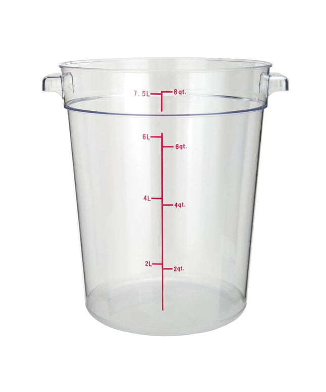 Winco PCRC-8 Hộp Đựng Thực Phẩm Tròn 7.6 lít - Polycarbonate, Trong Suốt